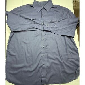 Rochester Egyptian Cotton Non Iron Dress Shirt‎ Mens 19 34/35 Blue Pattern